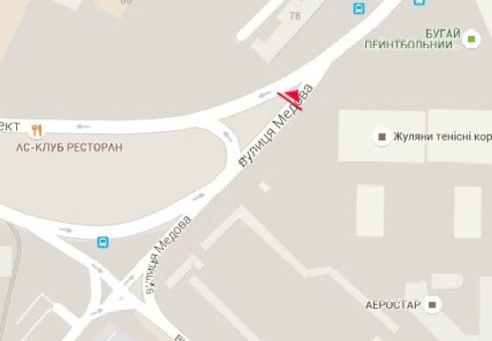 Схема рекламної площини за адресою Аэропорт "Киев",  Воздухофлотский пр-т - Медовая ул.