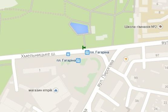 Схема рекламной плоскости по адресу Юрия Гагаріна пл. - Хмельницьке шосе