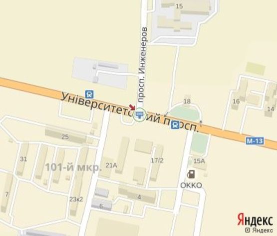 Схема рекламной плоскости по адресу Университетский пр. - ул.Инженеров