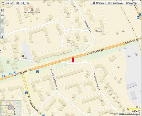 Схема рекламной плоскости по адресу Сихівська, 1 (до вул. Зеленої від ТЦ "Іскра", А)