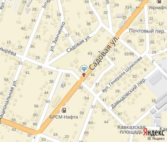 Схема рекламной плоскости по адресу Садовая ул.