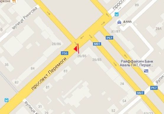 Схема рекламной плоскости по адресу Победы пр., 85