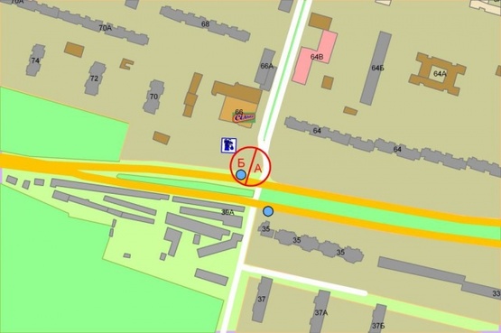 Схема рекламної площини за адресою Правды проспект, 66 универсам "Виноградарь"