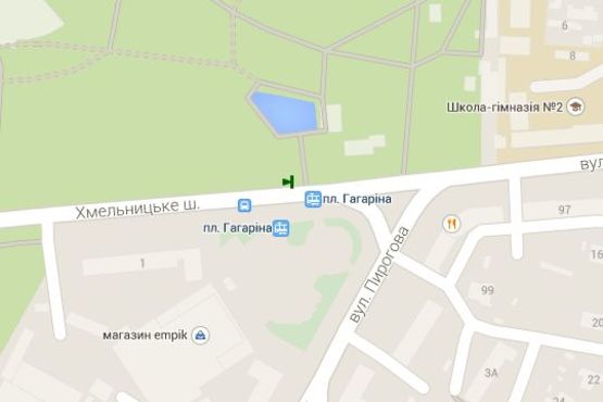 Схема рекламної площини за адресою Юрия Гагаріна пл. - Хмельницьке шосе