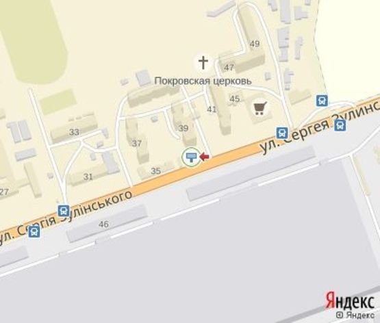 Схема рекламной плоскости по адресу Зулинского ул., 39 (ж\м "ДПЗ 18" , 200 м. от ТЦ)