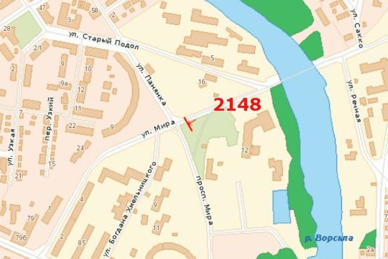 Схема рекламной плоскости по адресу Миру вул. - Миру просп.