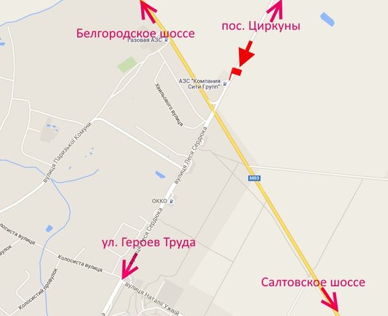 Схема рекламної площини за адресою ул. Леся Сердюка -окружная дорога въезд в город со ст пос. Циркуны