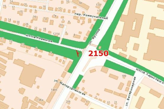 Схема рекламной плоскости по адресу Київське шосе - Європейська вул.