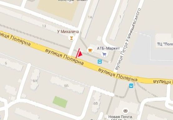 Схема рекламной плоскости по адресу Полярная ул. - Маршала Рокоссовского ул.