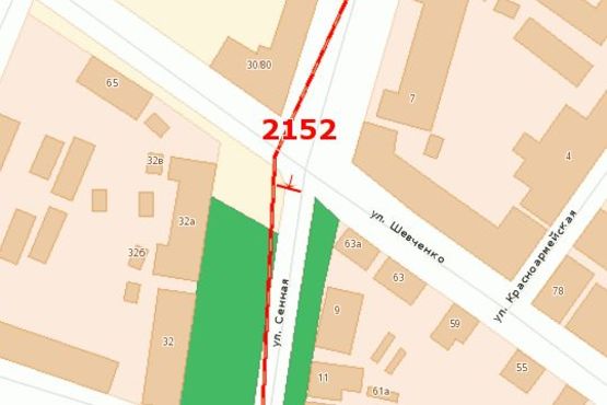 Схема рекламной плоскости по адресу Сінна вул. - Шевченка вул.