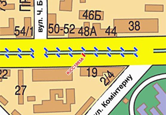 Схема рекламной плоскости по адресу Шевченко б-р