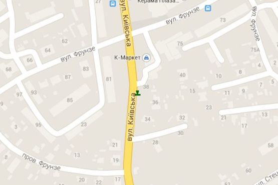 Схема рекламної площини за адресою Київська вул., 38