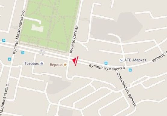 Схема рекламной плоскости по адресу Чумаченко ул. - Сытова  ул.