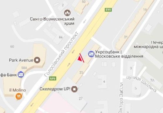 Схема рекламной плоскости по адресу Голосеевский пр. (40-летия Октября пр.), 25