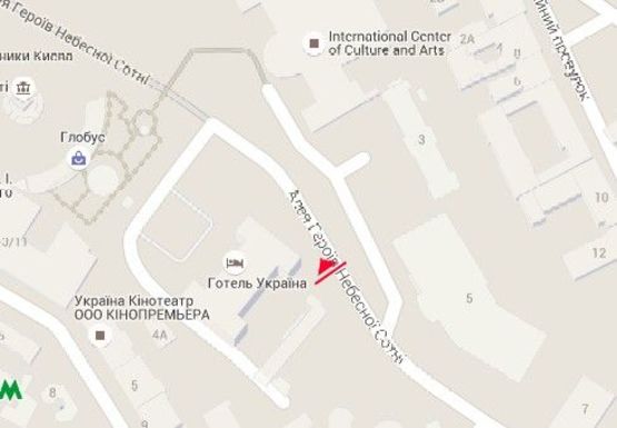Схема рекламной плоскости по адресу Институтская ул., возле метро "Хрещатик" (справа)