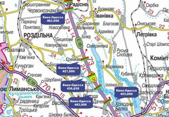 Схема рекламної площини за адресою Трасса M-05, Киев-Одесса, 427,800
