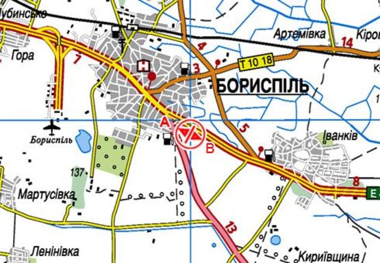 Схема рекламной плоскости по адресу Трасса M-03, Киев-Харьков, 42100