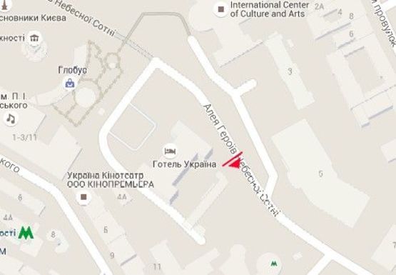 Схема рекламной плоскости по адресу Институтская ул., возле метро "Хрещатик" (справа)