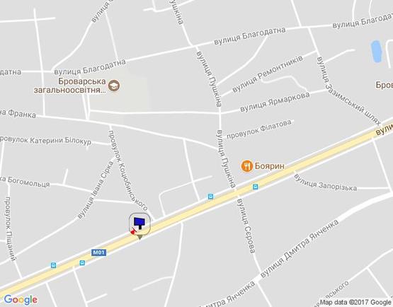 Схема рекламной плоскости по адресу м.Бровари, вул.Київська, 72