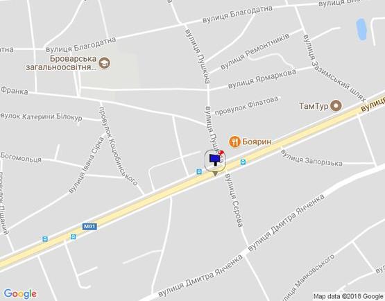 Схема рекламной плоскости по адресу м.Бровари, вул.Київська, 90