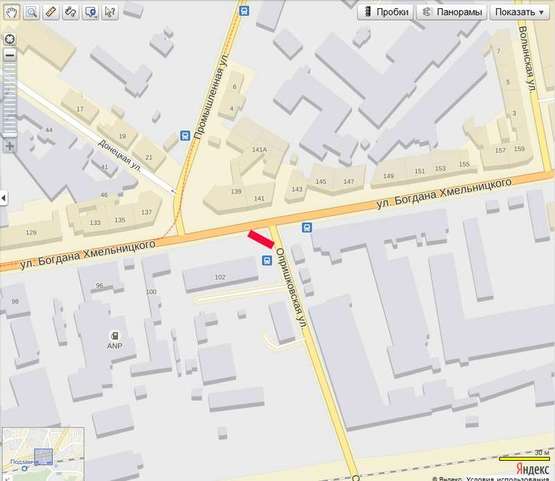 Схема рекламной плоскости по адресу Опришківська - Б.Хмельницкого