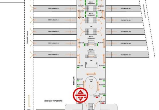 Схема рекламной плоскости по адресу Конкорс (Южный терминал)