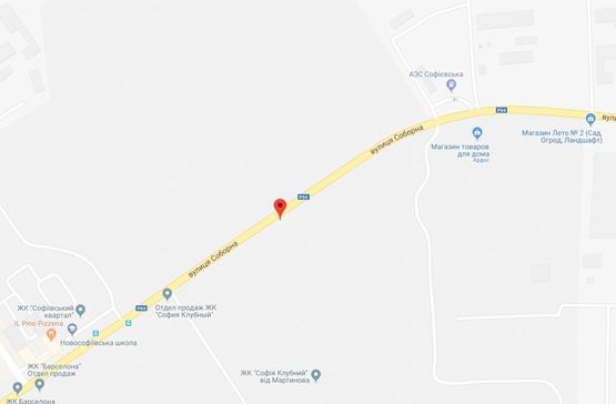 Схема рекламной плоскости по адресу Софіївська Борщагівка, ул.Соборная, возле ЖК София Клубный