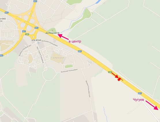 Схема рекламной плоскости по адресу Московский пр-т - Ростовская трасса  возле АЗС ОККО 2 (выезд из города)