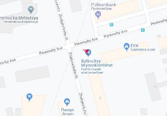 Схема рекламной плоскости по адресу Победы пр. - Жабинского ул.