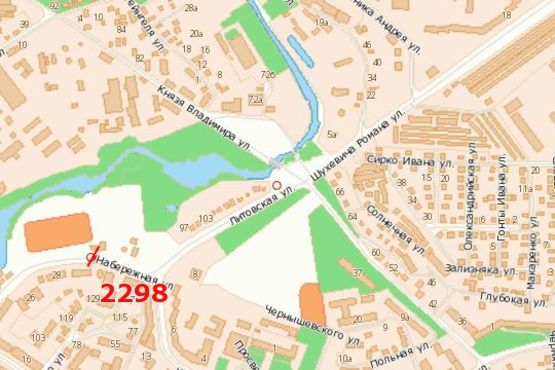 Схема рекламной плоскости по адресу Набережна вул., 11