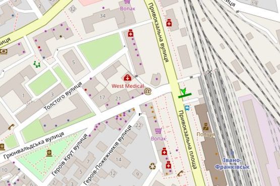 Схема рекламной плоскости по адресу Привокзальна пл. - Грюнвальдська вул., (ПОЛІТИКА НІ)