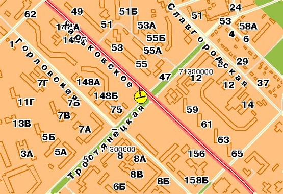 Схема рекламной плоскости по адресу Харьковское шоссе, возле ул.Тростянецкой, к Харьковской пл.