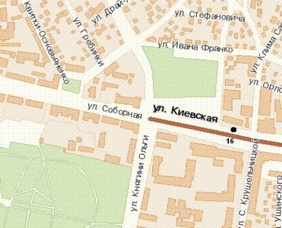 Схема рекламной плоскости по адресу Київська вул., 4-а