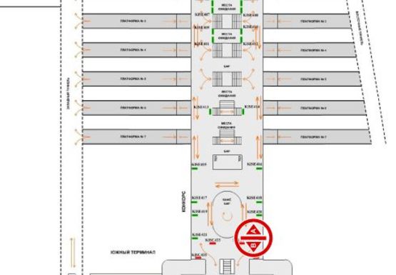 Схема рекламної площини за адресою Конкорс (Южный терминал)