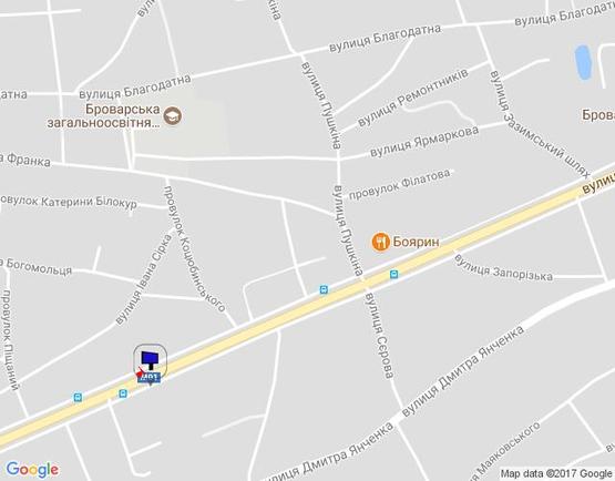 Схема рекламной плоскости по адресу м.Бровари, вул.Київська, 66