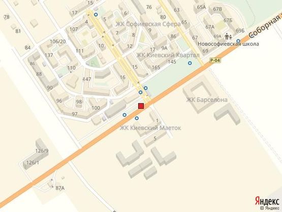 Схема рекламної площини за адресою Софіївська Борщагівка, ул.Соборная, возле ЖК София Сфера напротив заправки Shell