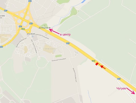 Схема рекламной плоскости по адресу Московский пр-т - Ростовская трасса возле АЗС ОККО 1(въезд в город)