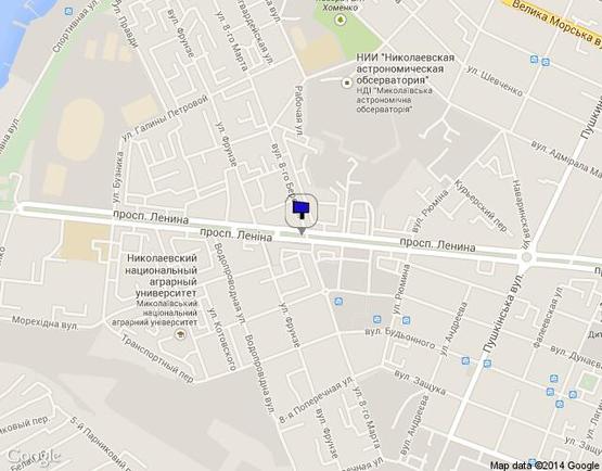 Схема рекламной плоскости по адресу пр. Леніна - вул.  8 Березня