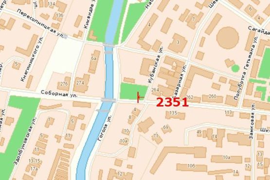 Схема рекламной плоскости по адресу Соборна вул., 264