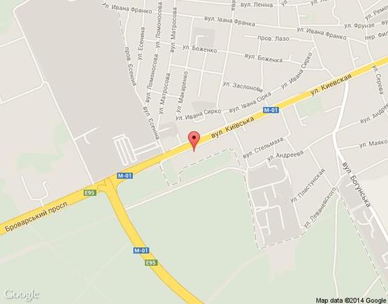 Схема рекламной плоскости по адресу м.Бровари, вул.Київська, 18