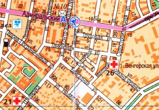 Схема рекламної площини за адресою Адмиральский пр., 17  -  Контр-Адмирала Лунина ул. A