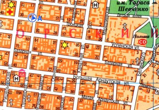 Схема рекламної площини за адресою Троицкая ул., 25 - Пушкинская ул.