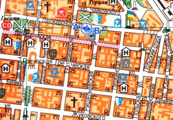 Схема рекламної площини за адресою Ланжероновская ул., 15