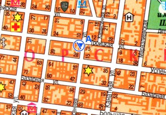 Схема рекламної площини за адресою Осипова ул. - Троицкая ул.,17