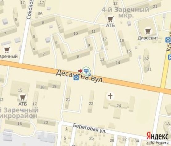 Схема рекламной плоскости по адресу мкр. 4-й Заречный, 8 (ост. "Школа милиции"), дв-е к Электрозаводская ул.