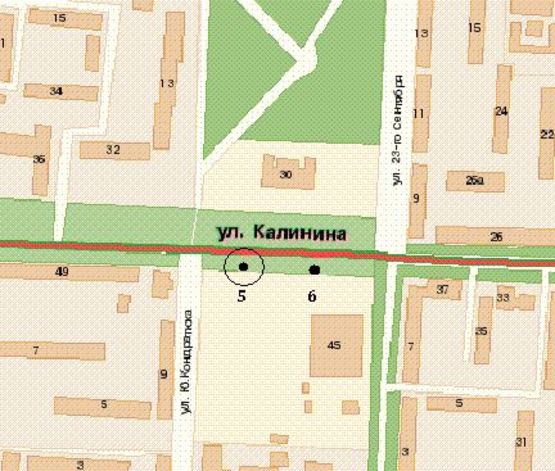 Схема рекламної площини за адресою Івана Мазепи вул., 45 (№1)