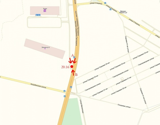 Схема рекламной плоскости по адресу ул., Берковецкая 6-Б, Крупная транспортная развязка, въезд в ТЦ "Эпицентр", рядом ТЦ "Новус", ТЦ "Ашан"