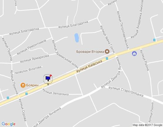 Схема рекламной плоскости по адресу м. Бровари, вул. Київська, 108