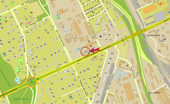 Схема рекламной плоскости по адресу пр-т 50-летия Октября (А)