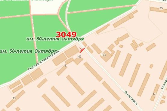 Схема рекламной плоскости по адресу Яновського вул. - Героїв України вул. (Героїв Сталінграда вул.)